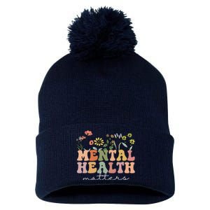 Groovy Mental Health Matters Human Brain Illness Awareness Pom Pom 12in Knit Beanie