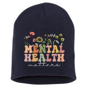 Groovy Mental Health Matters Human Brain Illness Awareness Short Acrylic Beanie