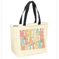 Groovy Mental Health Matters Human Brain Illness Awareness Zip Tote Bag