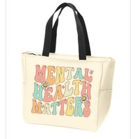 Groovy Mental Health Matters Human Brain Illness Awareness Zip Tote Bag