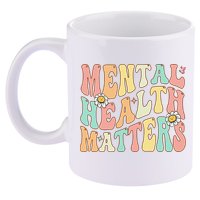Groovy Mental Health Matters Human Brain Illness Awareness 11oz C Handle Ceramic Mug