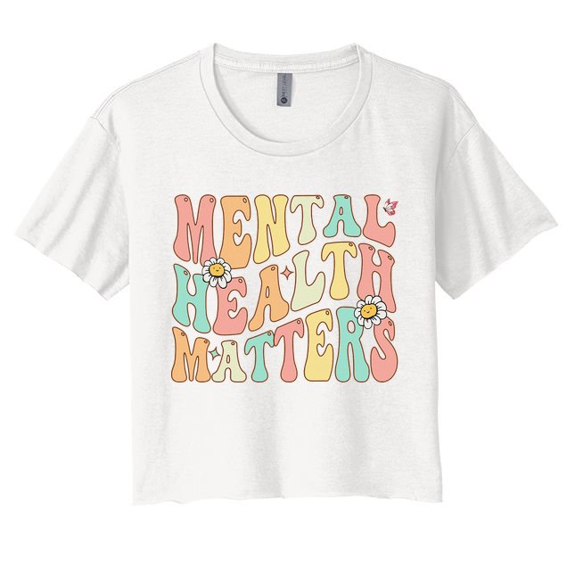 Groovy Mental Health Matters Human Brain Illness Awareness Crop Top