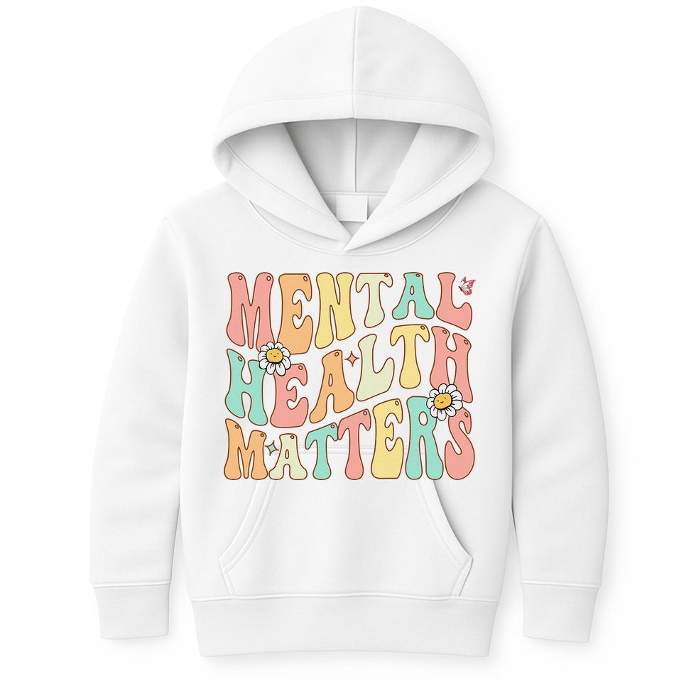 Groovy Mental Health Matters Human Brain Illness Awareness Kids Hoodie