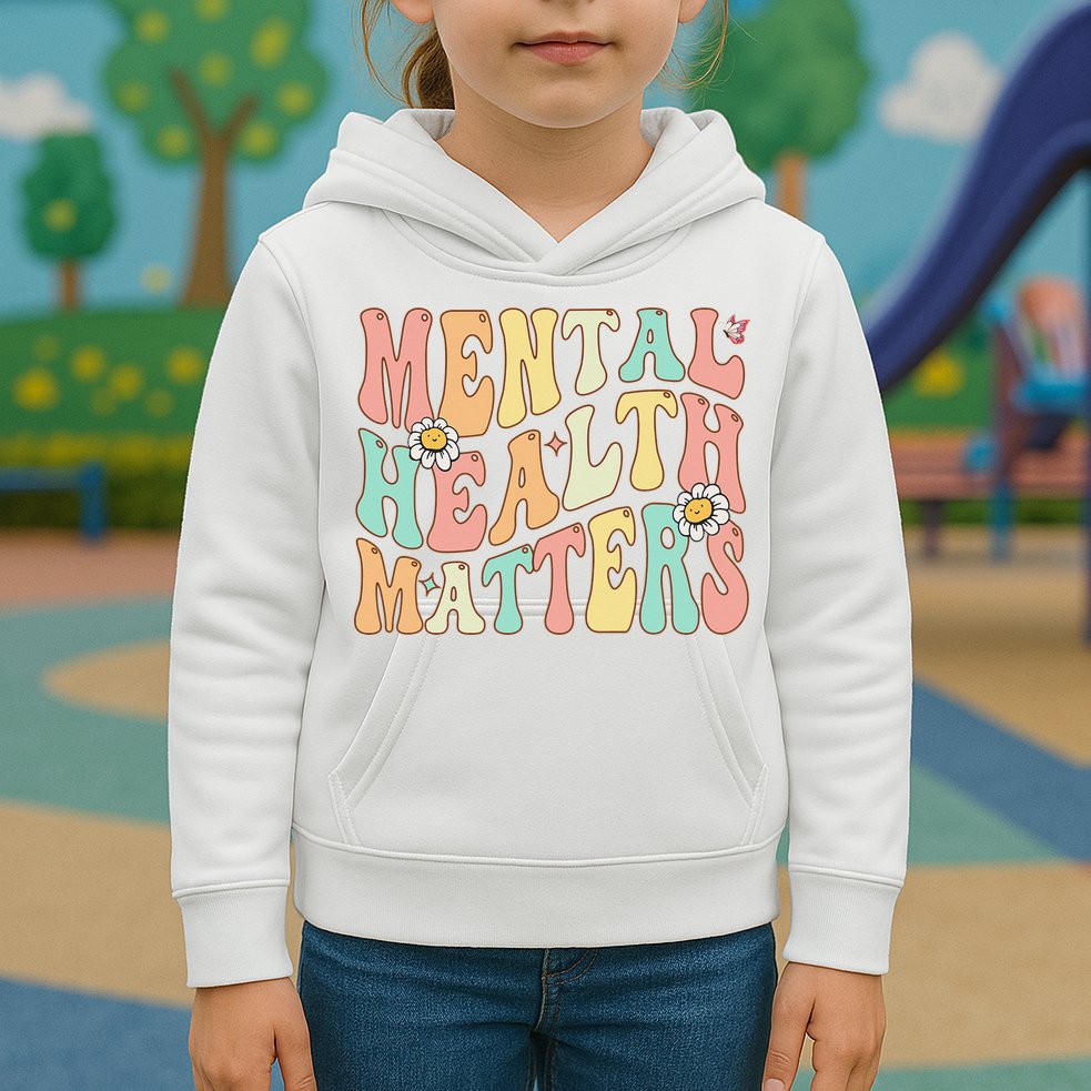 Groovy Mental Health Matters Human Brain Illness Awareness Kids Hoodie