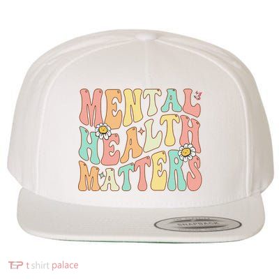 Groovy Mental Health Matters Human Brain Illness Awareness Wool Snapback Cap