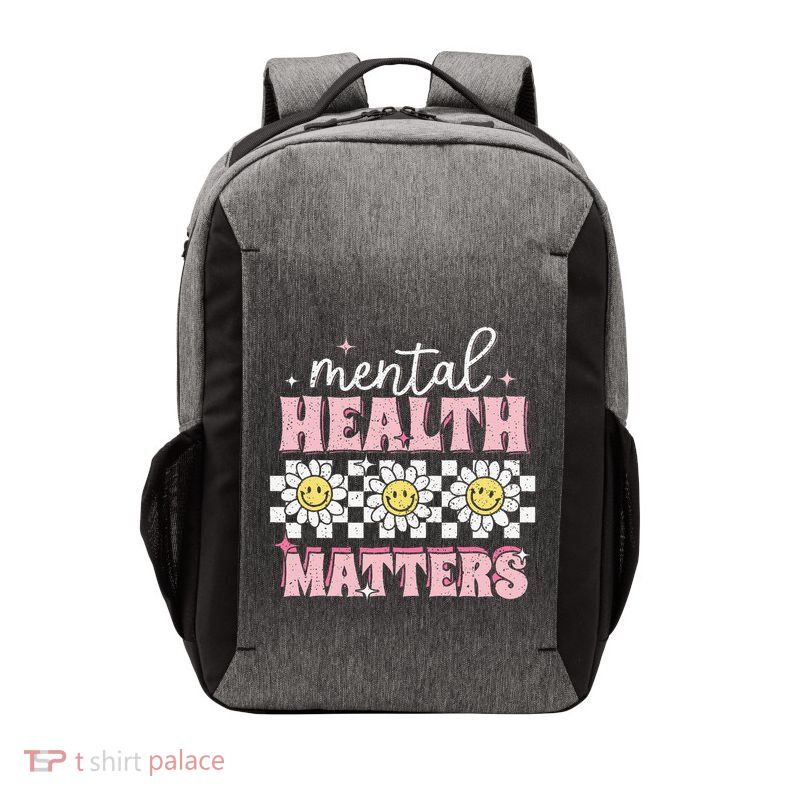 Groovy Mental Health Matters Human Brain Illness Awareness Vector Backpack