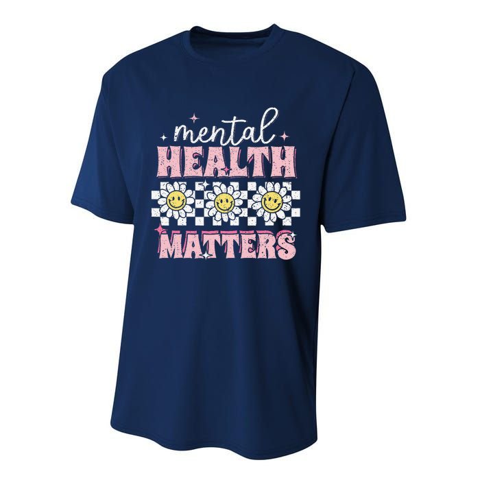 Groovy Mental Health Matters Human Brain Illness Awareness Performance Sprint T-Shirt