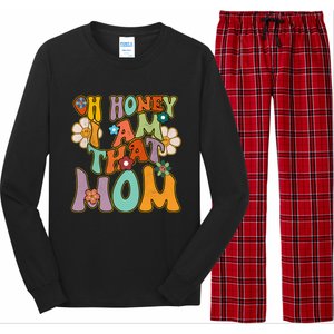 Groovy Mother Hippie Flower Oh Honey I Am That Mom Gift Long Sleeve Pajama Set