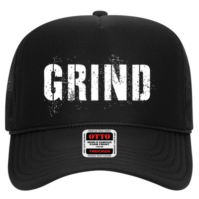 Grind Motivational Inspirational Hustle Distressed Cute Gift Trucker Hat