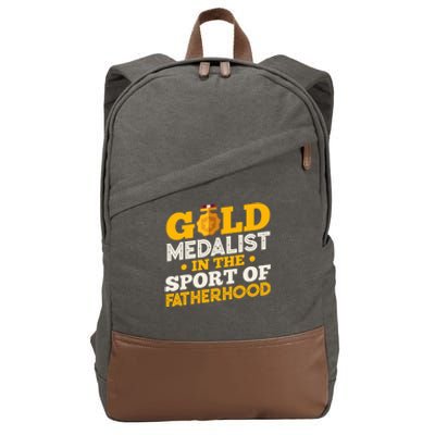 Gold Medalist In The Sport Of Fatherhood Gift Cotton Canvas Backpack