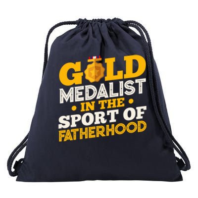 Gold Medalist In The Sport Of Fatherhood Gift Drawstring Bag