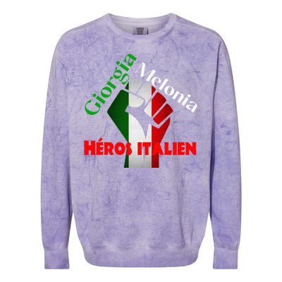 Georgia Meloni Italian Hero Colorblast Crewneck Sweatshirt