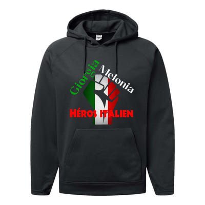 Georgia Meloni Italian Hero Performance Fleece Hoodie