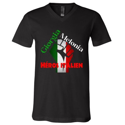 Georgia Meloni Italian Hero V-Neck T-Shirt