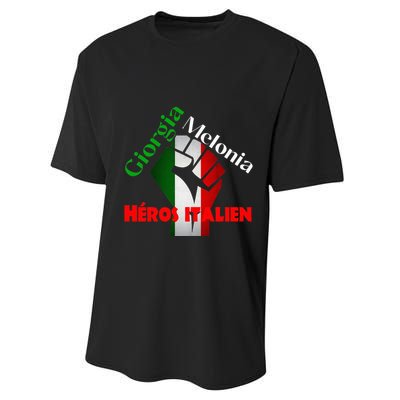 Georgia Meloni Italian Hero Performance Sprint T-Shirt