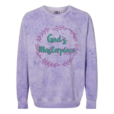 God's Masterpiece In Wreath Leaves Funny Gift Colorblast Crewneck Sweatshirt