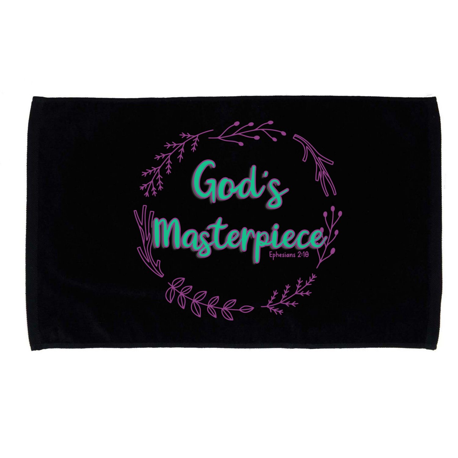 God's Masterpiece In Wreath Leaves Funny Gift Microfiber Hand Towel
