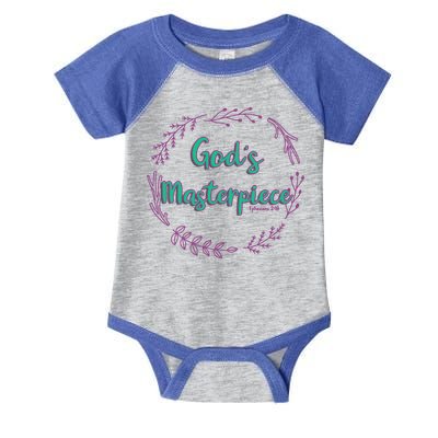 God's Masterpiece In Wreath Leaves Funny Gift Infant Baby Jersey Bodysuit