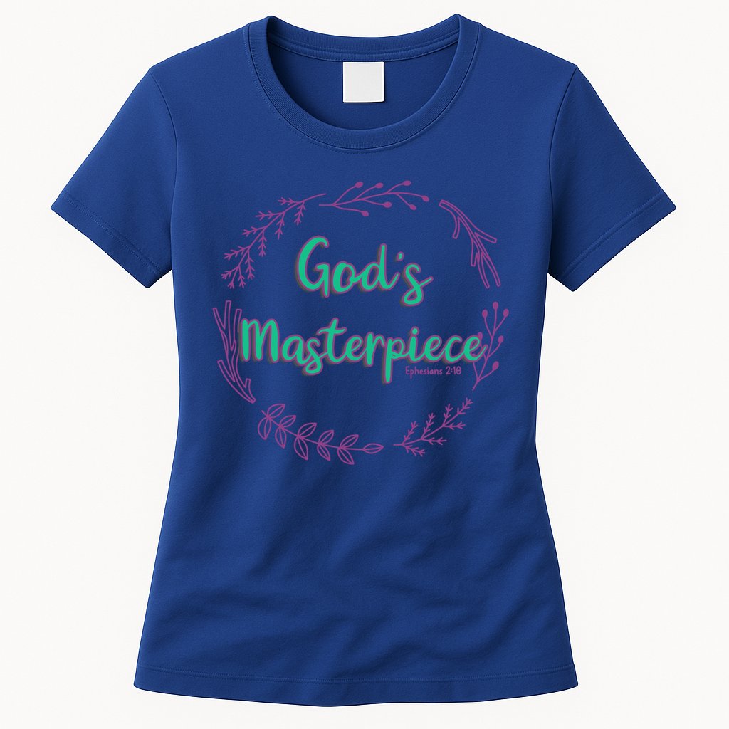 God's Masterpiece In Wreath Leaves Funny Gift Womens T-Shirt