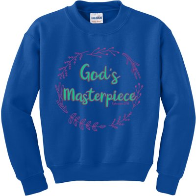 God's Masterpiece In Wreath Leaves Funny Gift Kids Sweatshirt