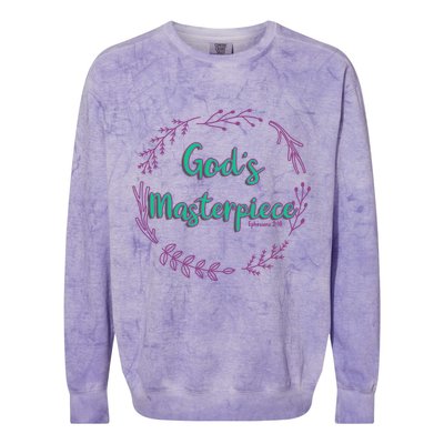 God's Masterpiece In Wreath Leaves Gift Colorblast Crewneck Sweatshirt