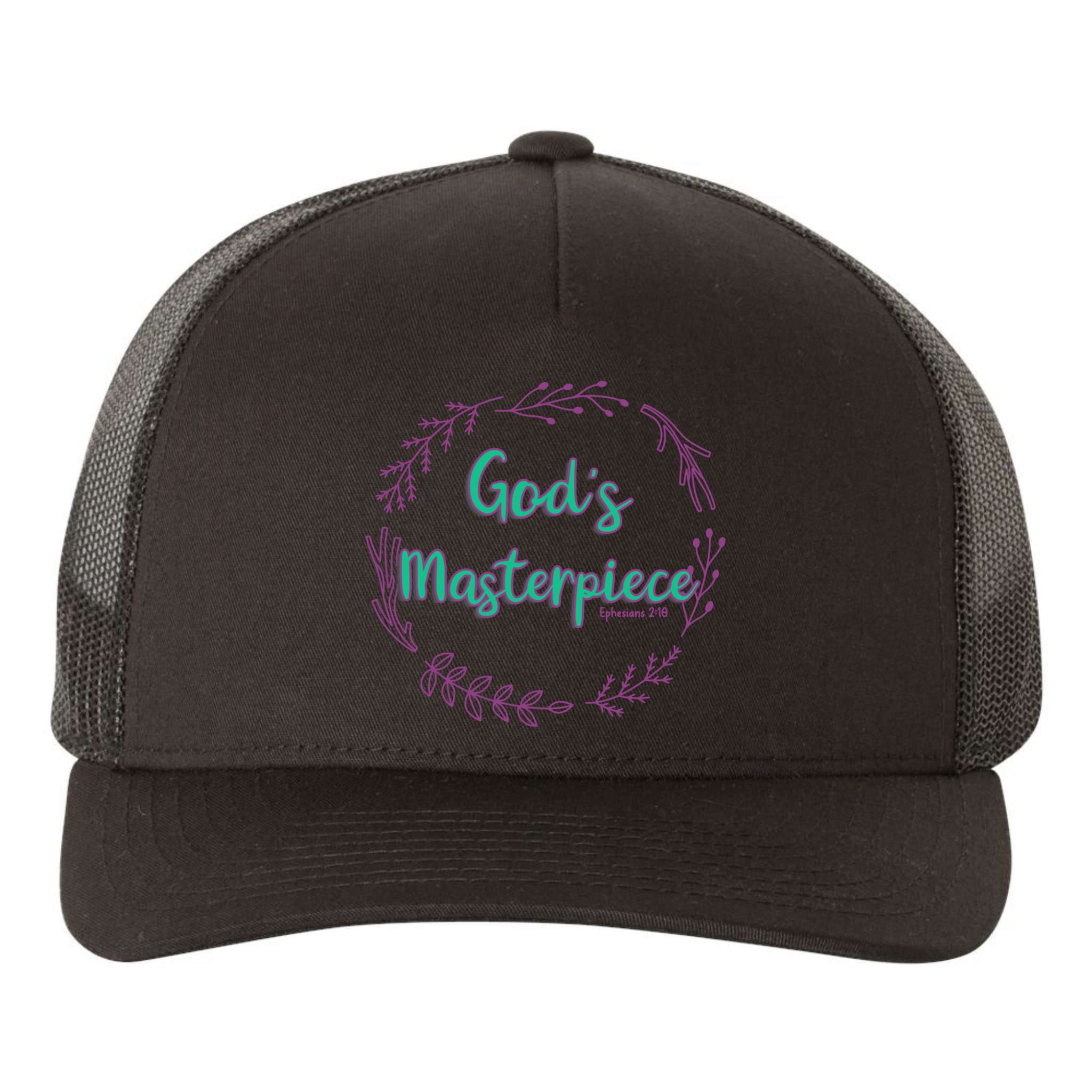 God's Masterpiece In Wreath Leaves Gift Yupoong Adult 5-Panel Trucker Hat