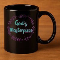 God's Masterpiece In Wreath Leaves Gift 11oz C Handle Ceramic Mug