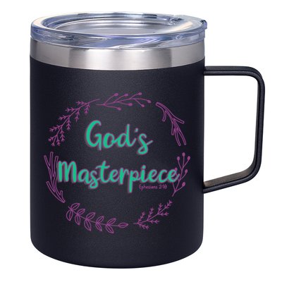 God's Masterpiece In Wreath Leaves Gift 12oz Stainless Steel Coffee Mug