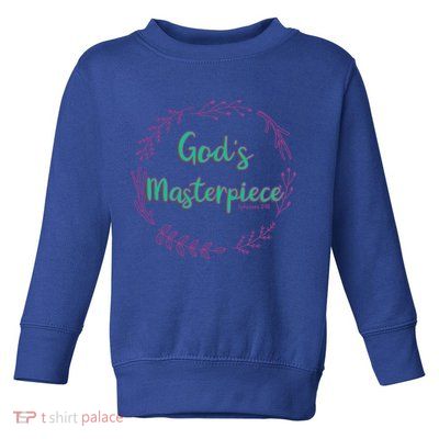 God's Masterpiece In Wreath Leaves Gift Toddler Sweatshirt