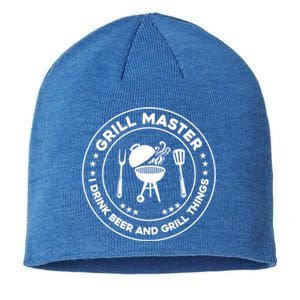 Grill Master I Beer And I Grill Things Barbecue Bbq Funny Gift Sustainable Beanie