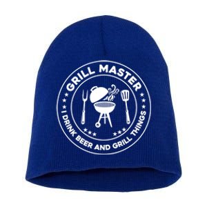 Grill Master I Beer And I Grill Things Barbecue Bbq Funny Gift Short Acrylic Beanie