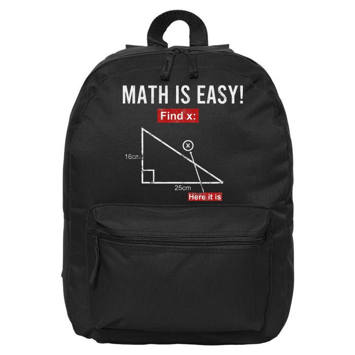 Geometry Math Is Easy Find X Here It Is Triangle 16 in Basic Backpack