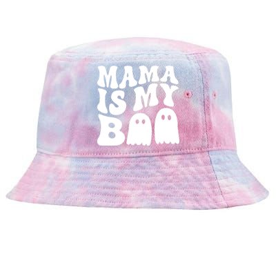 Groovy Mama Is My Boo Ghost Halloween Costume Tie-Dyed Bucket Hat