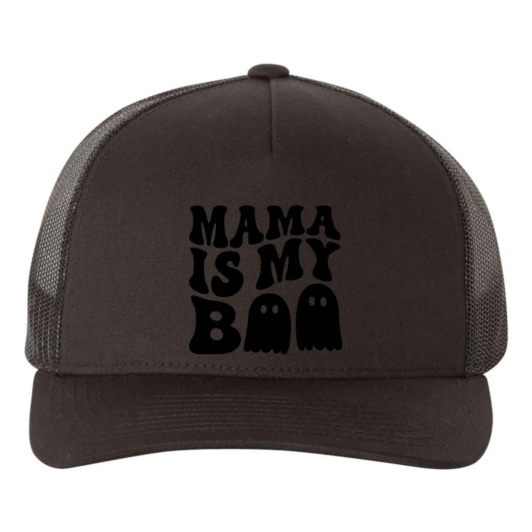 Groovy Mama Is My Boo Ghost Halloween Costume Yupoong Adult 5-Panel Trucker Hat