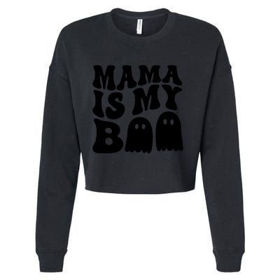 Groovy Mama Is My Boo Ghost Halloween Costume Cropped Pullover Crew