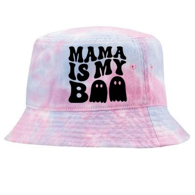 Groovy Mama Is My Boo Ghost Halloween Costume Tie-Dyed Bucket Hat