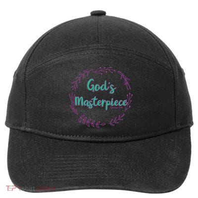 God's Masterpiece In Wreath Leaves Cute Gift 7-Panel Snapback Hat