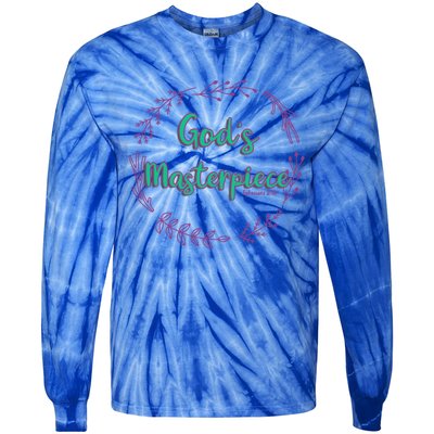 God's Masterpiece In Wreath Leaves Cute Gift Tie-Dye Long Sleeve Shirt