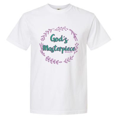 God's Masterpiece In Wreath Leaves Cute Gift Garment-Dyed Heavyweight T-Shirt