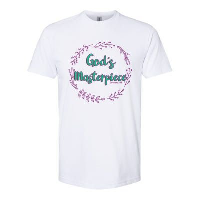 God's Masterpiece In Wreath Leaves Cute Gift Softstyle® CVC T-Shirt