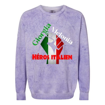 Georgia Meloni Italian Hero Colorblast Crewneck Sweatshirt