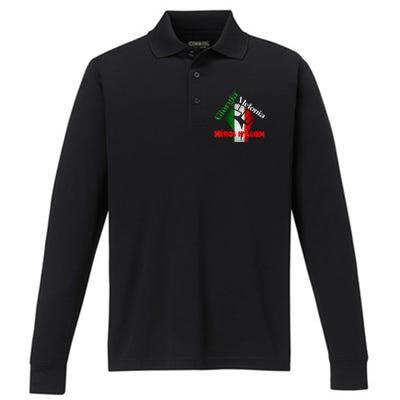 Georgia Meloni Italian Hero Performance Long Sleeve Polo