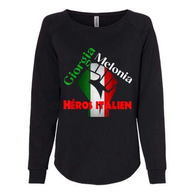 Georgia Meloni Italian Hero Womens California Wash Sweatshirt