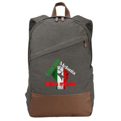 Georgia Meloni Italian Hero Cotton Canvas Backpack