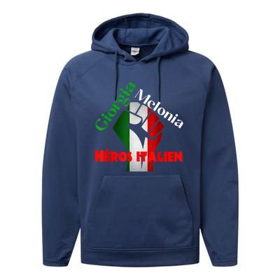 Georgia Meloni Italian Hero Performance Fleece Hoodie