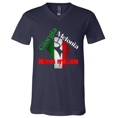 Georgia Meloni Italian Hero V-Neck T-Shirt