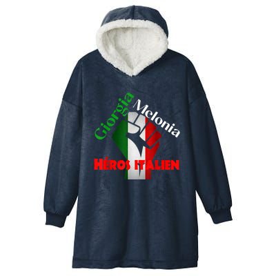 Georgia Meloni Italian Hero Hooded Wearable Blanket