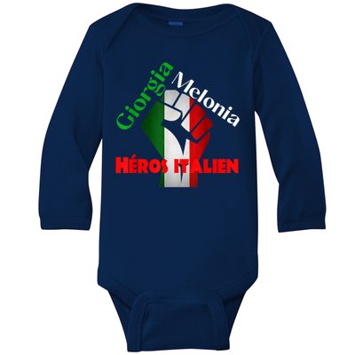 Georgia Meloni Italian Hero Baby Long Sleeve Bodysuit