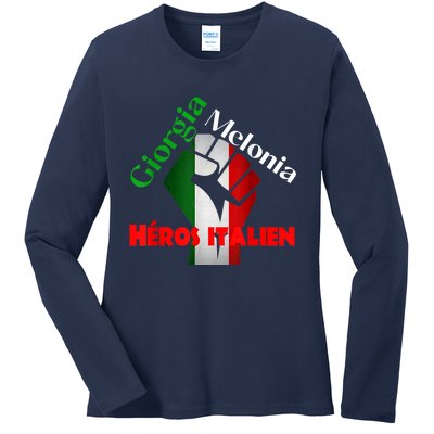 Georgia Meloni Italian Hero Ladies Long Sleeve Shirt