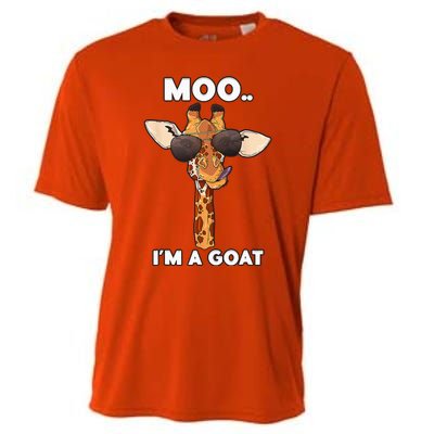 Giraffe Moo Im A Goat Farm Zoo Animal Giraffe Lover Cooling Performance Crew T-Shirt